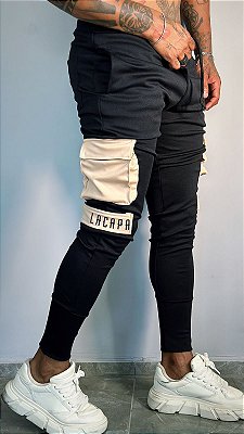 Calça Lacapa Preta/Areia.