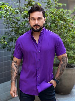Camisa Casual ExaltUrban Roxa.