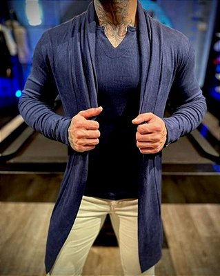 Cardigan Azul Marinho.