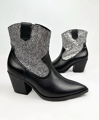 Bota Country Nicky Preta com Brilhos