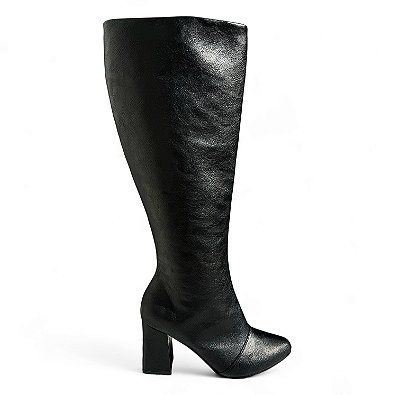 Bota Aisha Cano Alto Preto liso