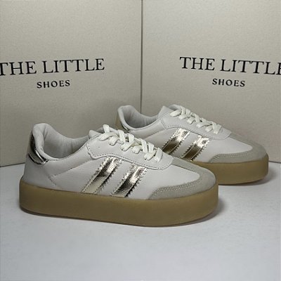 Samba - Tênis branco com Dourado