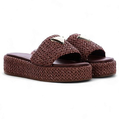 Flatform Amalfi de Palha Marrom