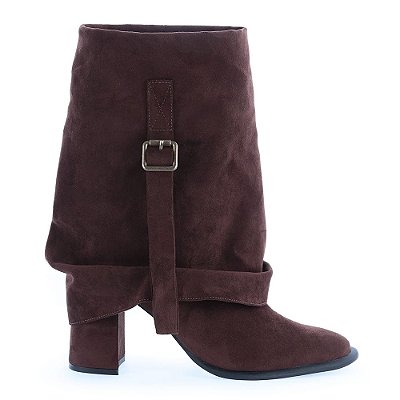 Chiara - Bota Feminina Camurça Marrom