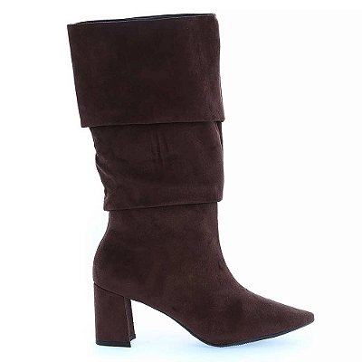 Calie - Bota Salto Bloco Marrom