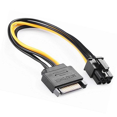 Cabo Energia Alimentação Dual Sata Macho pra PCI-e Pci