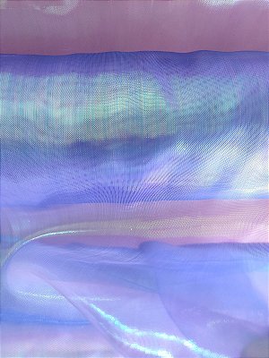 Organza Holografica - Azul