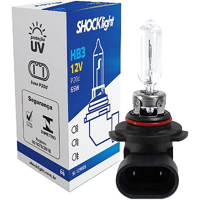 LÂMPADA HALÓGENA STANDART HB3 9005 12V 60W P20D - Lampada HB3 12V HALOGENA