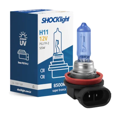 H3 - 12V - LAMPADA SUPER BRANCA H3 12V 55W - LAMPADA DO FAROL H3 12V - PONTO M PECAS AUTOMOTIVAS