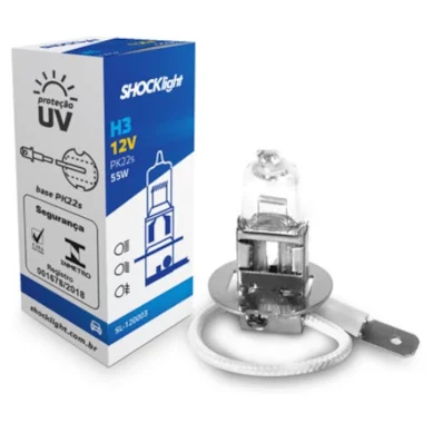 H1 - 12V - LAMPADA HALOGENA H1 12V Super Branca - Lampada H1 12V - PONTO M PECAS AUTOMOTIVAS