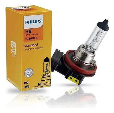 H8 - 12V - Lampada Automotiva H8 12 Volts 35 Watts Original Philips - PONTO M PECAS AUTOMOTIVAS