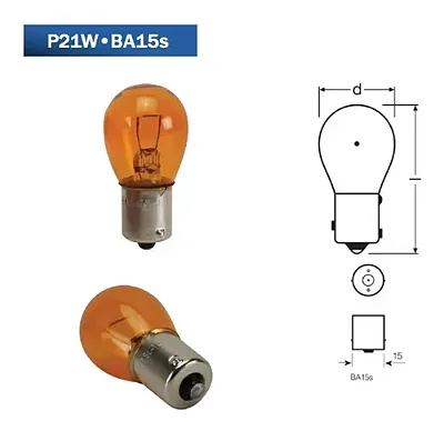 1 POLO - PINO RETO - 12V - Âmbar- Lampada Seta Pisca Ré 1141a 12v 21w Ba15s - Shocklight - PONTO M PECAS AUTOMOTIVAS