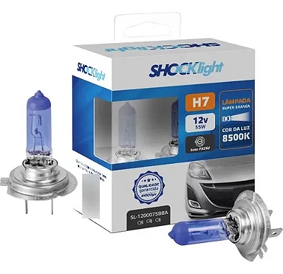 Par H7 55w 8500k 12v Super Brancas Sl120007sbba - Shocklight - PONTO M PECAS AUTOMOTIVAS