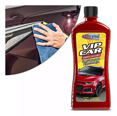 Shampoo pra carro VIP CAR Super Concentrado 1 Litro - Lava autos - Limpeza Automotiva - CENTRALSUL