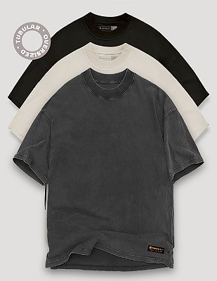 Kit com 3 peças Oversized Tubular Lisas #1