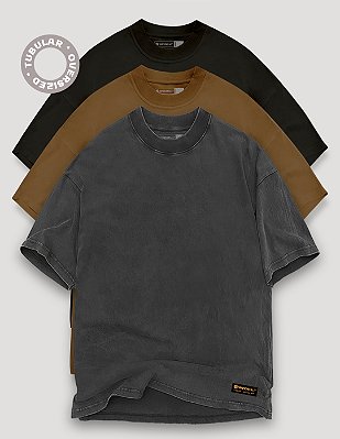 Kit com 3 peças Oversized Tubular Lisas #3