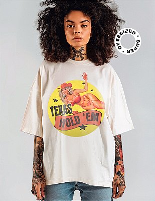 Camiseta Oversized Super Beyoncé Texas Hold 'Em