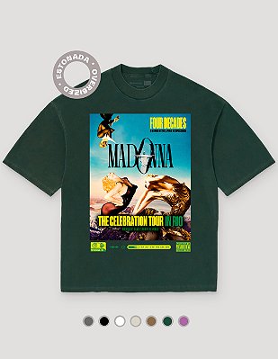 Camiseta Oversized Heavy Madonna The Celebration Tour In Rio