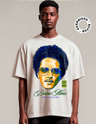 Camiseta Oversized Super Bruno Mars Tropical Beats