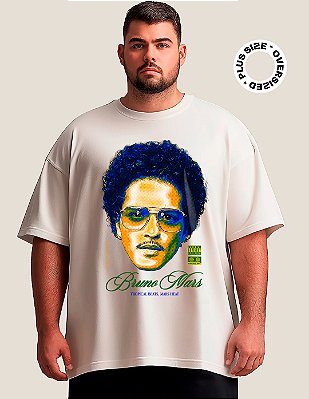 Camiseta Oversized Plus Size Bruno Mars Tropical Beats