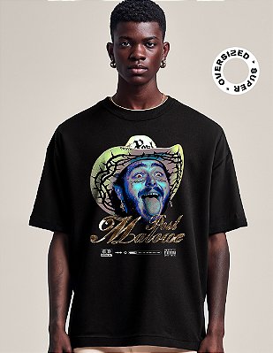 Camiseta Oversized Super Post Malone Circles Cowboy