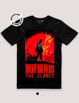 Camiseta Tradicional Twenty One Pilots Skeleton Fire