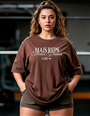 Camiseta Oversized Plus Size Treino Mais Reps
