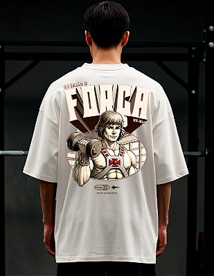 Camiseta Oversized Super Treino Eu Tenho a Força