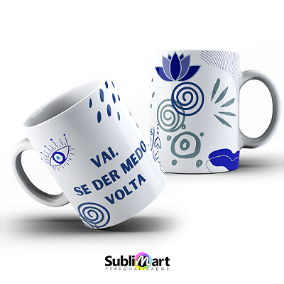CANECA VAI. SE DER MEDO VOLTA - 325ML BRANCA