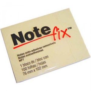 Bloco Adesivo NoteFix 76x102mm  - Com 100 Folhas - 3M