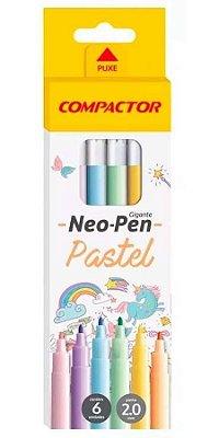 Caneta Hidrográfica 6 Cores  Neo-Pen G Pastel Compactor