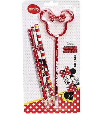 Kit Face Minnie Disney c/4 (3 LAPIS E 1 CANETA) Molin
