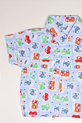 CAMISA KIDS BOMBEIRO AZUL
