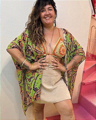 SAIA DE VELUDO BOTÕES CREME