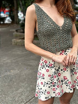 SAIA BOTÕES DE VELUDO FLORAL