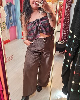 CALÇA DE VELUDO PARIS MARROM