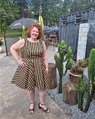 VESTIDO RODADO SESSENTINHA CORUJA