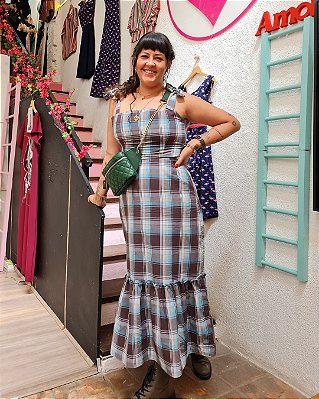 VESTIDO PAOLA XADREZ VERDE