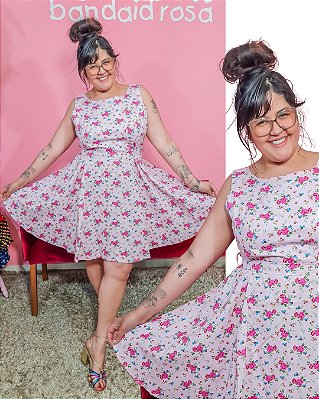 VESTIDO RODADO SESSENTINHA FLORAL