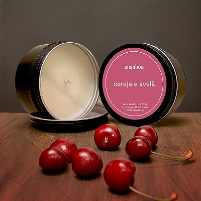 Vela Lata 90g - Cereja e Avelã