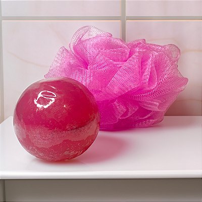 Sabonete Bola com Esponja 180g - Cereja e Avelã