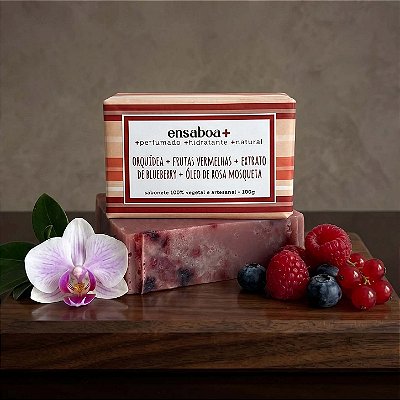 Sabonete em Barra 100g - Orquídea + Frutas Vermelhas + Extrato de Blueberry + Óleo de Rosa Mosqueta