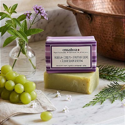 Sabonete em Barra 100g - Verbena + Cipreste + Extrato de Couve + Óleo de Semente de Uva