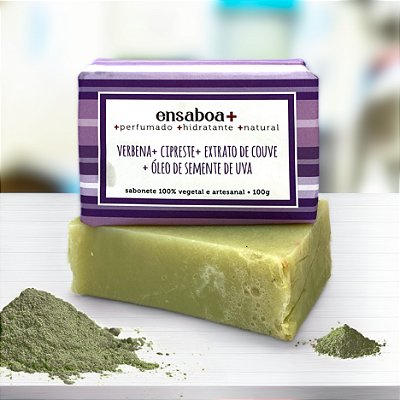Sabonete em Barra 100g - Verbena + Cipreste + Extrato de Couve + Óleo de Semente de Uva