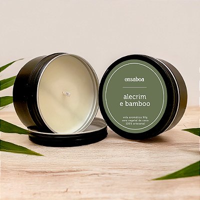 Vela Lata 90g - Alecrim e Bamboo