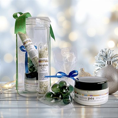 Kit Natal Salva Pés + Escalda Pés + Bolinhas de Gude