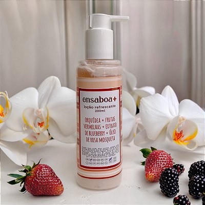 Loção Refrescante 200 ml - Orquídea + Frutas Vermelhas + Extrato de Blueberry + Óleo de Rosa Mosqueta