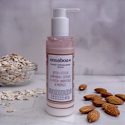 Loção Refrescante 200 ml - Aveia + Leite de Amêndoas + Extrato de Aveia + Manteiga de Própolis
