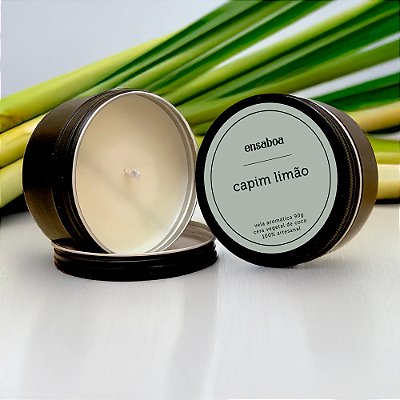 Vela Lata 90g - Capim Limão
