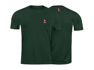 Camiseta Basica Flag Nepal Marca Gadoott Verde
